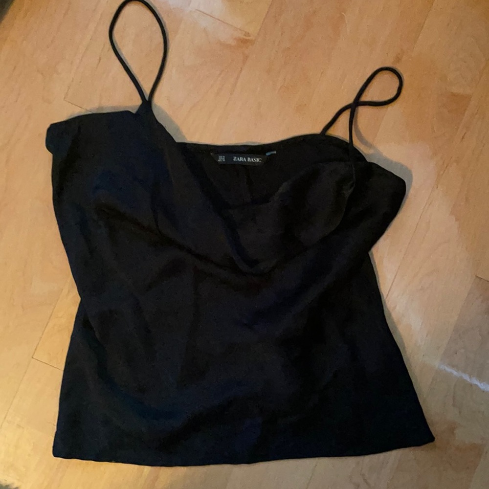 Zara Black Cowl Neck Top